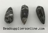 NGP5557 14*40mm - 23*58mm teardrop grey opal pendants