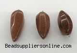 NGP5560 14*40mm - 23*58mm teardrop goldstone pendants wholesale