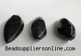 NGP5573 18*40mm - 23*58mm teardrop black agate pendants