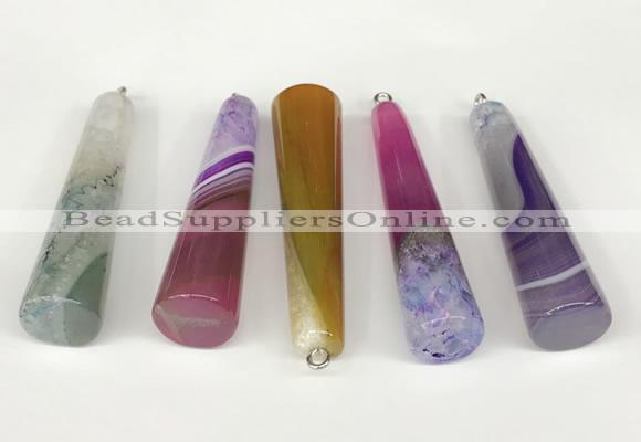 NGP5721 14*55mm cone agate gemstone pendants wholesale