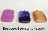 NGP5728 30*40mm rectangle agate pendants wholesale