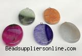 NGP5730 30*40mm oval agate gemstone pendants wholesale