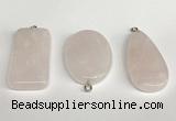 NGP5763 20*40mm - 25*35mm freefrom rose quartz pendants