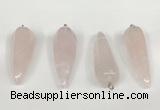 NGP5766 14*50mm teardrop rose quartz pendants wholesale