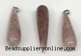 NGP5773 15*55mm teardrop strawberry quartz pendants