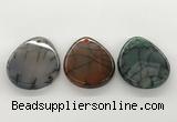 NGP5785 35*45mm flat teardrop agate pendants wholesale