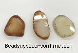 NGP5791 25*35mm - 35*55mm faceted freeform agate slab pendants