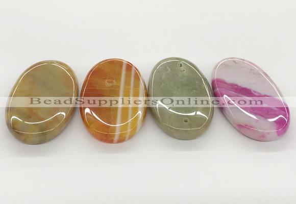 NGP5825 30*55mm oval agate gemstone pendants wholesale