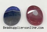 NGP5826 35*55mm faceted oval agate gemstone pendants wholesale