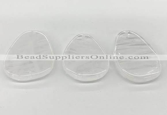 NGP5840 30*50mm - 40*58mm freeform white crystal slab pendants