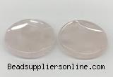 NGP5844 50mm flat round rose quartz pendants wholesale