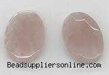 NGP5845 35*55mm faceted oval rose quartz pendants wholesale