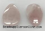 NGP5847 35*55mm faceted flat teardrop rose quartz pendants wholesale