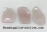 NGP5848 35*50mm - 50*70mm faceted freeform rose quartz slab pendants