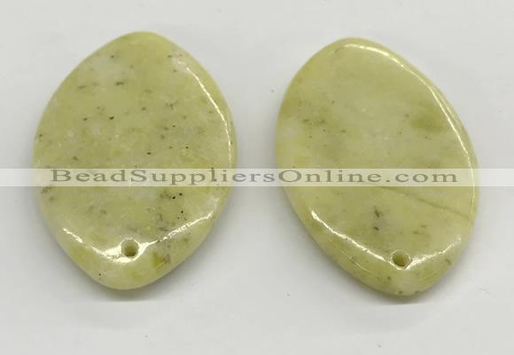 NGP5862 35*55mm marquise lemon jade pendants wholesale