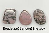 NGP5868 30*50mm freeform rhodonite pendants wholesale