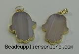 NGP6000 22*40mm - 25*45mm hamsahand agate gemstone pendants