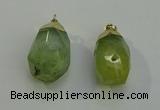 NGP6022 18*30mm - 22*35mm freeform green rutilated quartz pendants