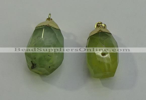 NGP6022 18*30mm - 22*35mm freeform green rutilated quartz pendants