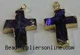 NGP6038 30*40mm - 35*45mm cross amethyst pendants