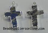 NGP6049 30*40mm - 35*45mm cross labradorite pendants