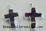 NGP6050 30*40mm - 35*45mm cross amethyst pendants