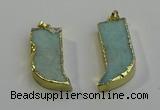 NGP6055 15*40mm - 18*45mm horn amazonite pendants