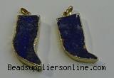 NGP6056 15*40mm - 18*45mm horn lapis lazuli pendants