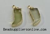 NGP6058 15*40mm - 18*45mm horn lemon quartz pendants