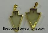 NGP6062 20*40mm - 25*45mm arrowhead lemon quartz pendants