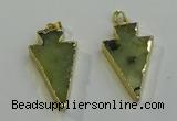 NGP6064 20*40mm - 25*45mm arrowhead green rutilated quartz pendants