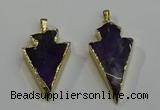 NGP6065 20*40mm - 25*45mm arrowhead amethyst pendants