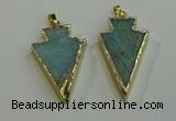 NGP6066 20*40mm - 25*45mm arrowhead amazonite pendants