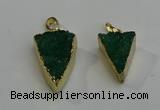 NGP6070 20*25mm - 25*35mm triangle druzy quartz pendants