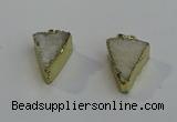 NGP6073 20*25mm - 25*35mm triangle druzy quartz pendants