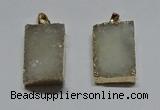 NGP6094 20*30mm – 22*35mm rectangle druzy quartz pendants