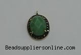 NGP6099 20*25mm - 22*30mm oval green aventurine pendants wholesle