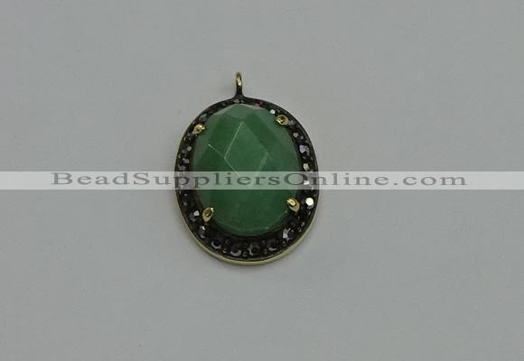 NGP6099 20*25mm - 22*30mm oval green aventurine pendants wholesle