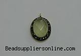 NGP6100 20*25mm - 22*30mm oval lemon quartz pendants wholesle