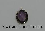 NGP6101 20*25mm - 22*30mm oval amethyst pendants wholesle