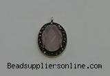 NGP6104 20*25mm - 22*30mm oval rose quartz pendants wholesle