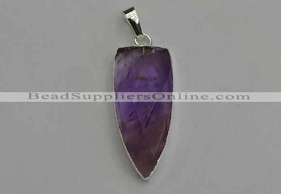 NGP6107 12*35mm - 15*40mm arrowhead amethyst pendants