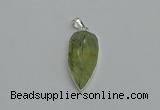 NGP6109 12*35mm - 15*40mm arrowhead green rutilated quartz pendants