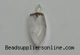 NGP6110 12*35mm - 15*40mm arrowhead white crystal pendants