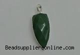 NGP6114 12*35mm - 15*40mm arrowhead green aventurine pendants