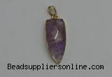 NGP6117 12*35mm - 15*40mm arrowhead amethyst pendants