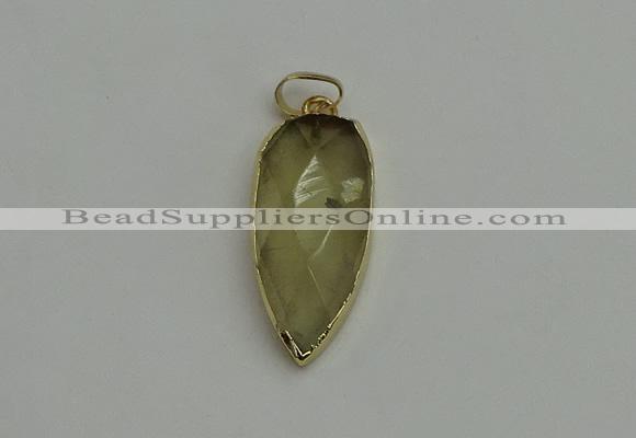 NGP6118 12*35mm - 15*40mm arrowhead lemon quartz pendants