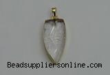 NGP6120 12*35mm - 15*40mm arrowhead white crystal pendants