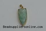 NGP6122 12*35mm - 15*40mm arrowhead amazonite pendants