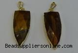 NGP6126 12*35mm - 15*40mm arrowhead yellow tiger eye pendants